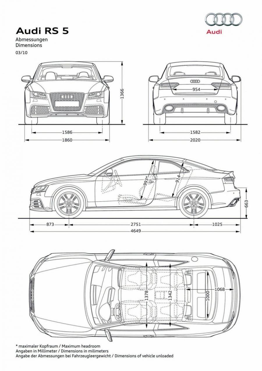 Схема Audi RS5 Coupe 2010 года  (WW) (фото 9 из 66)